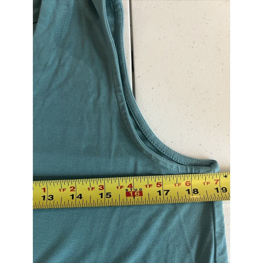 J. Jill Wearever Collection Dress Tank Dress Turquoise Floral Band V Neck Medium - Picture 9 of 9